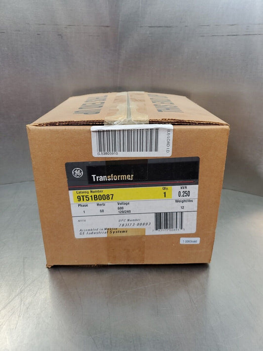 GE 9T51B0087 TRANSFORMER, 1 PHASE, 60 Hz, 600/120x240V, 0.250kVA.          4E-32