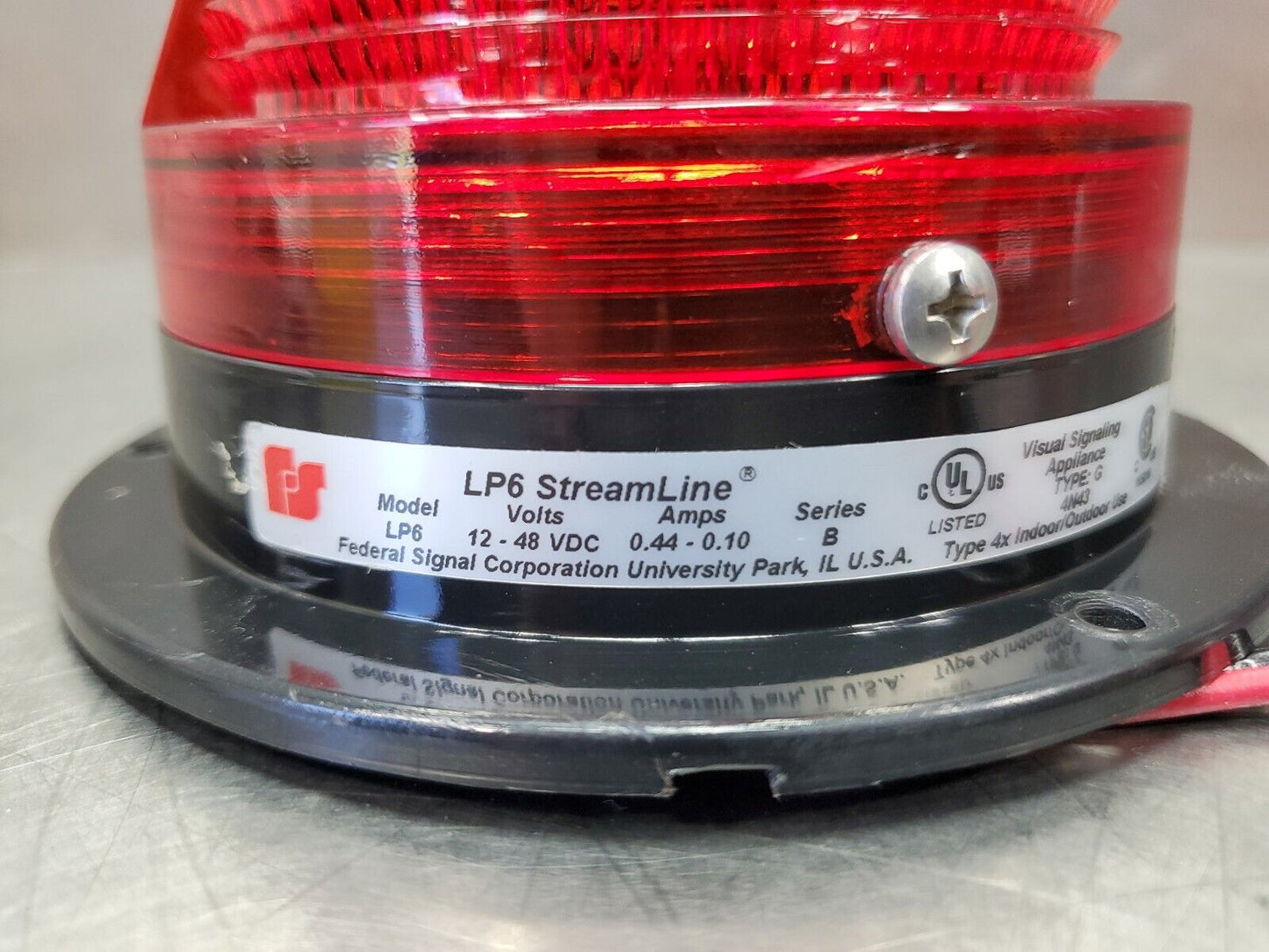 Federal Signal LP6 12-48VDC Streamline Low Profile Strobe Light - Amber.    3D-8