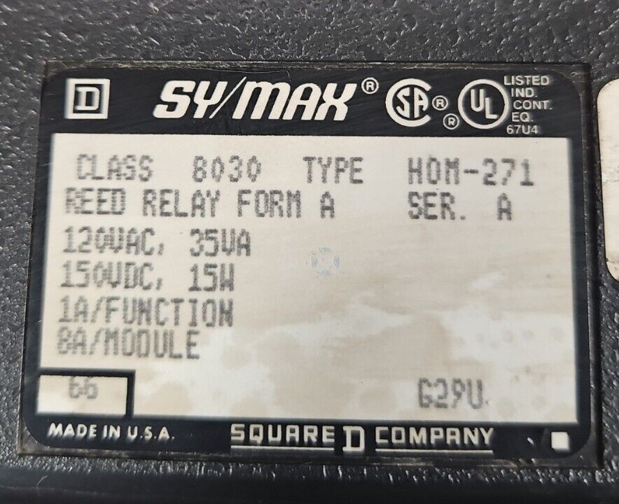 SQUARE D SY/MAX HOM-271  8030 SERIES A OUTPUT MODULE.                   Loc3A-21