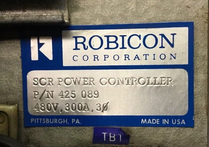 ROBICON 425 089 480V 3PH 300A SCR POWER CONTROLLER.     4A