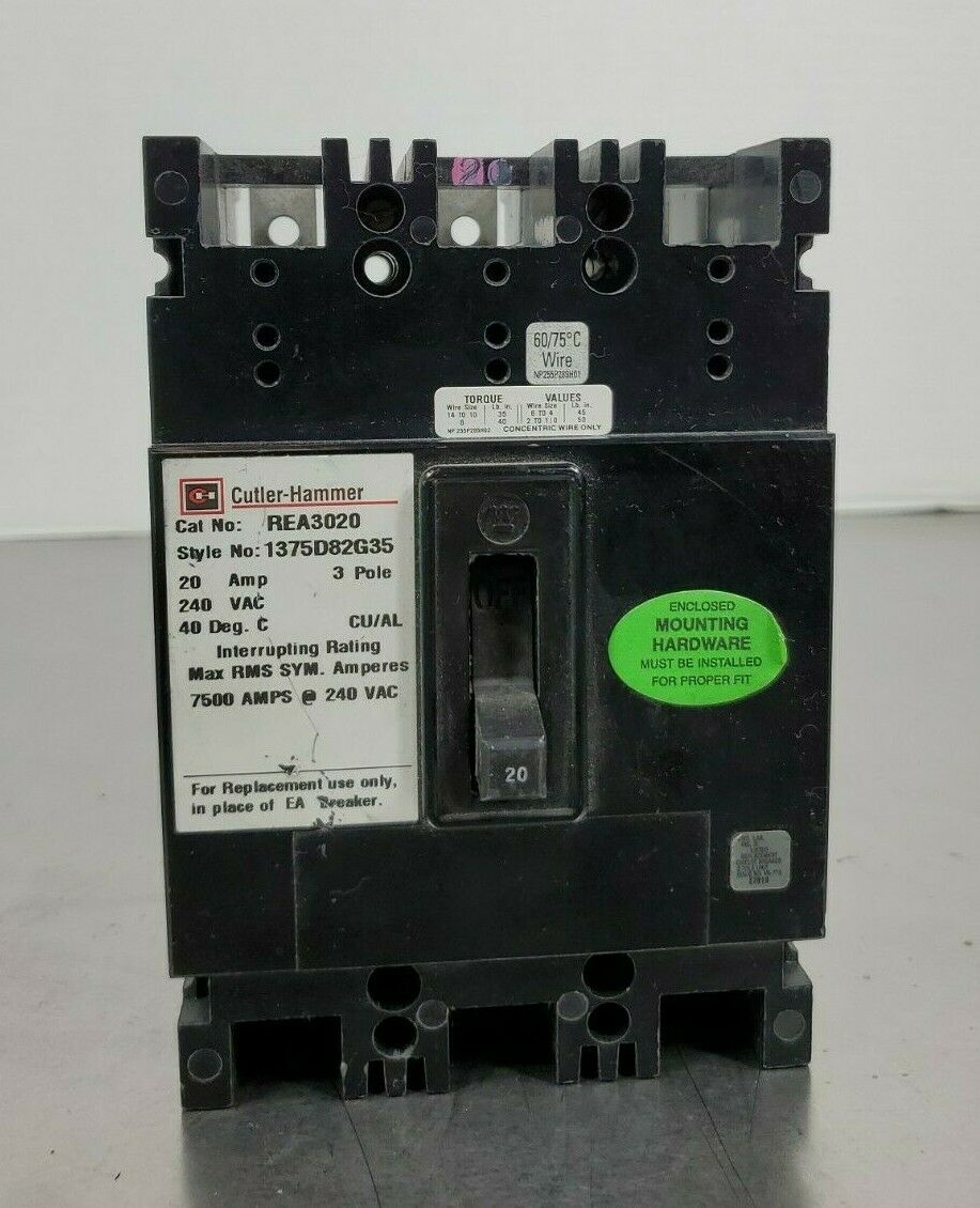 Eaton Culter/Hammer REA3020 20A, 3pole 240VAC 4E-3
