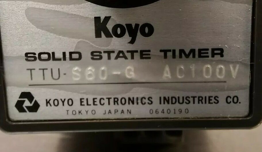 KOYO TTU-S60-G SOLID STATE ON-DELAY TIMER 85-115V.    Loc.5A