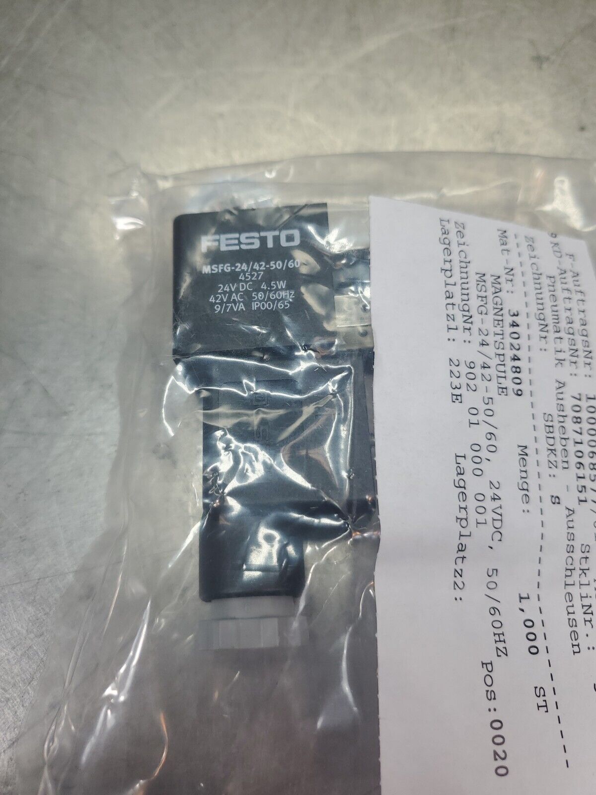 FESTO MSFG-24/42-50/60 (34024809) 24VDC Module.                              6-E