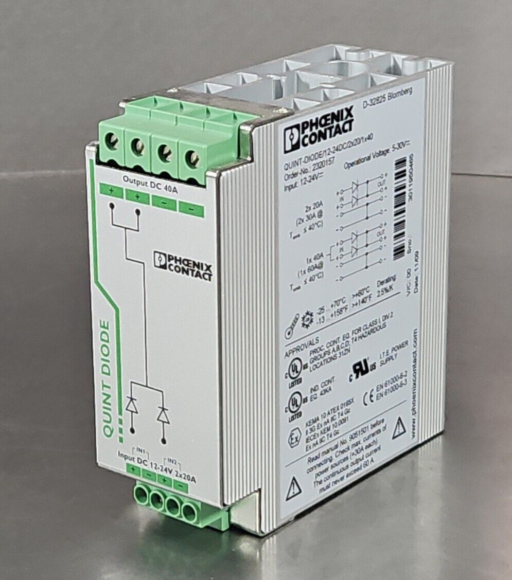 Phoenix Quint-Diode 12-24DC/2 x 20/1 x 40. Power Supply.                   4D-18