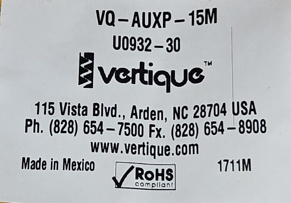 VERTIQUE VQ-AUXP-15M. PLC Cable                                           Loc 5K