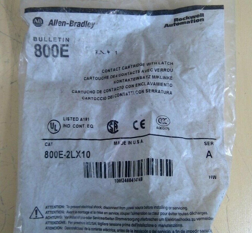 Allen-Bradley 800E-2LX10 Series A Contact Cartridge with Latch                4D