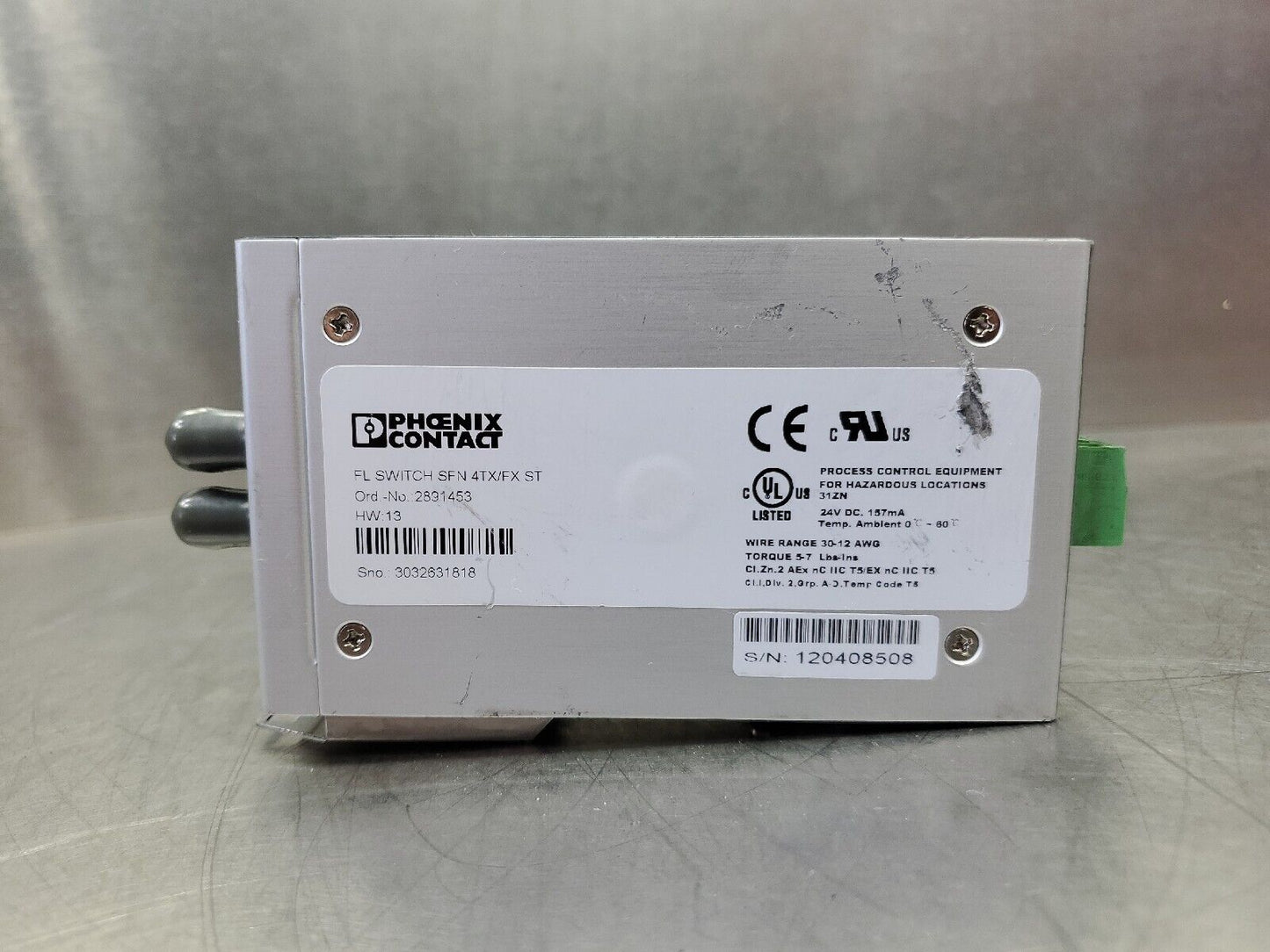 PHOENIX CONTACT FL SWITCH SFN 4TX/FX ST (2891453) HW 13 Module.            3E-14