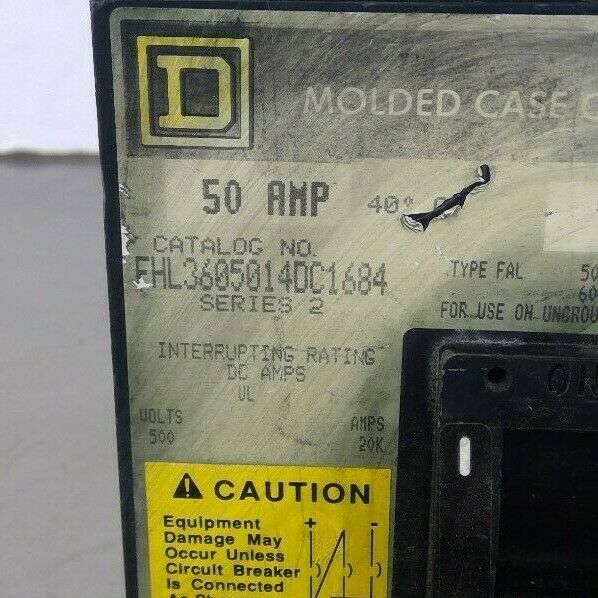 Square D FHL3605014DC1684 Series 2 Molded Case Circuit Breaker 50 AMP         4H