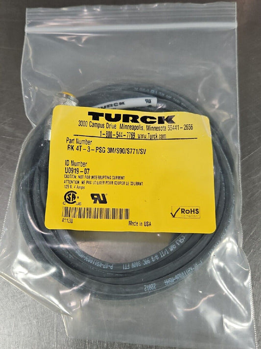 TURCK RK 4T-3-PSG 3M/S90/S771/SV PLC Cable                             Loc 5D-10