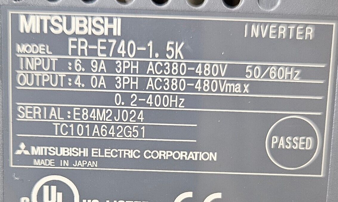 MITSUBISHI FR-E740-1. 5K / E700. Inverter.     Loc 1D-2