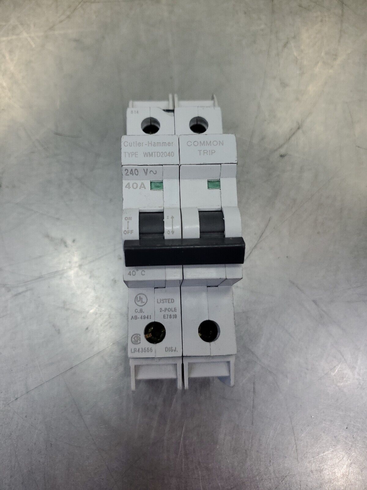 Cutler Hammer WMTD2040 40A 2P 240V CIRCUIT BREAKER.                           4G