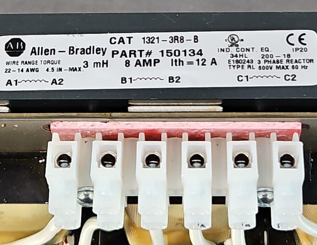 Allen-Bradley 1321-3R8-B Wire Range Torque 150134. 4E-25