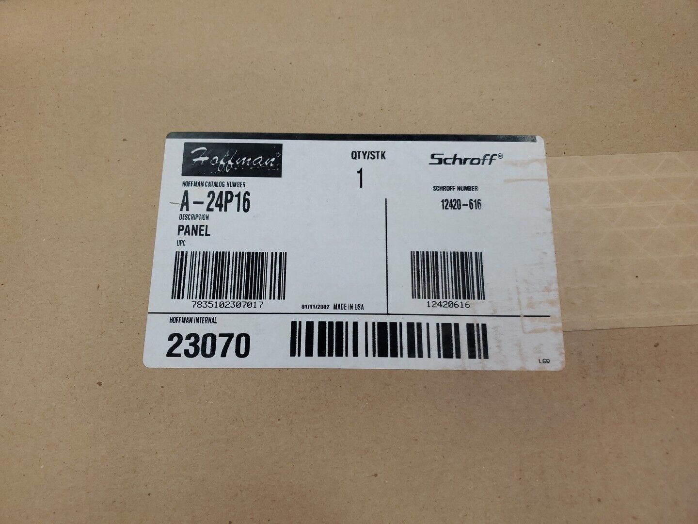 HOFFMAN A-24P16 Panel.                                                     4F-36