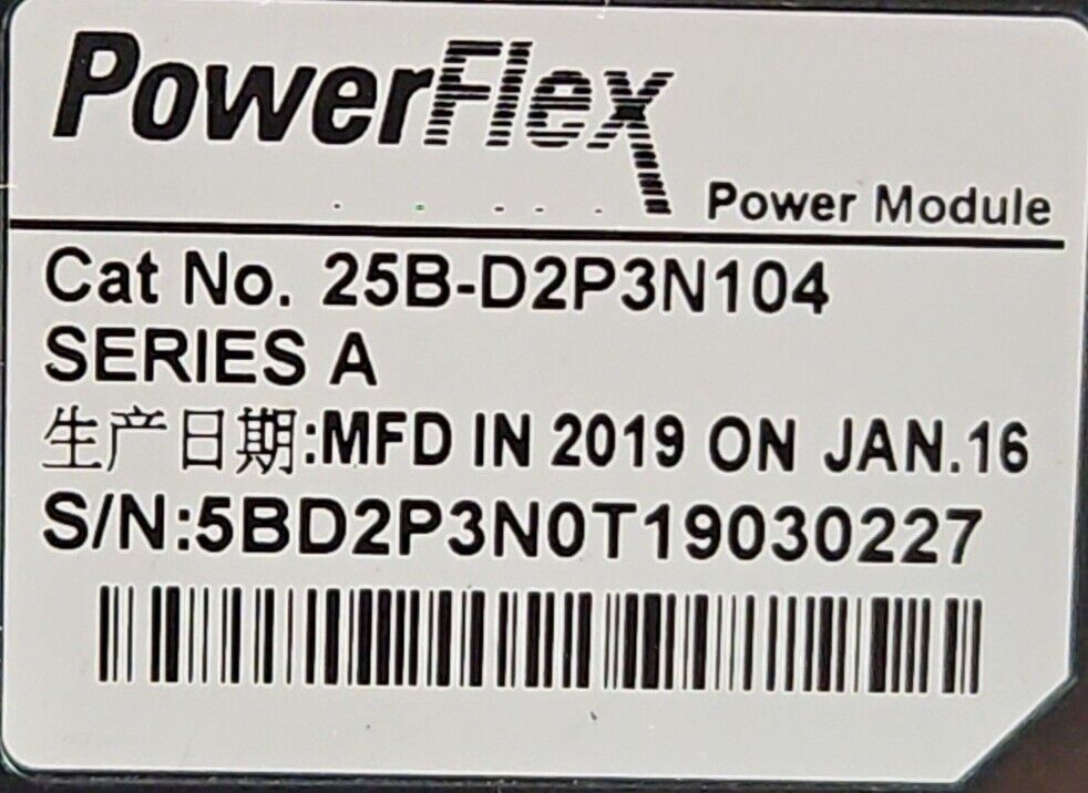 Allen Bradley 25B-D2P3N104 Series A 1HP Powerflex 525 AC Drive.            1B-13