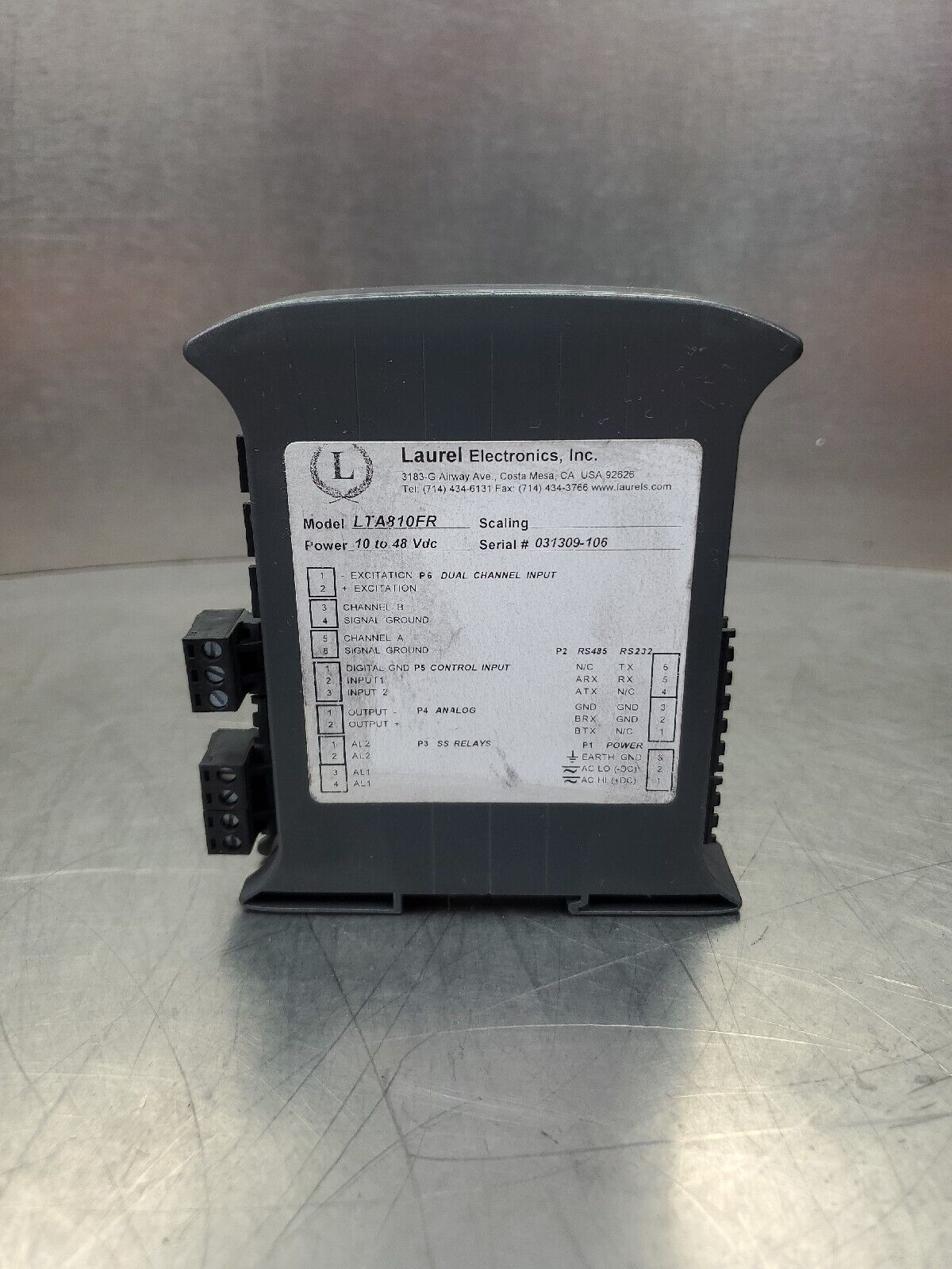 Laurel Electronicx Inc LTA810FR 10-48 VDC Alarm Module.                    3E-20