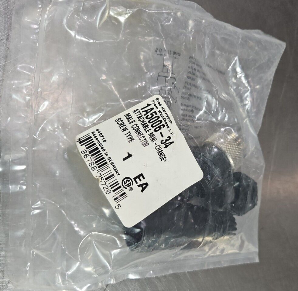 BRAD HARRISON 1A5006-34 ATTACHABLE MIN-CHANGE MALE CONNECTOR SCREW      Loc5E-19
