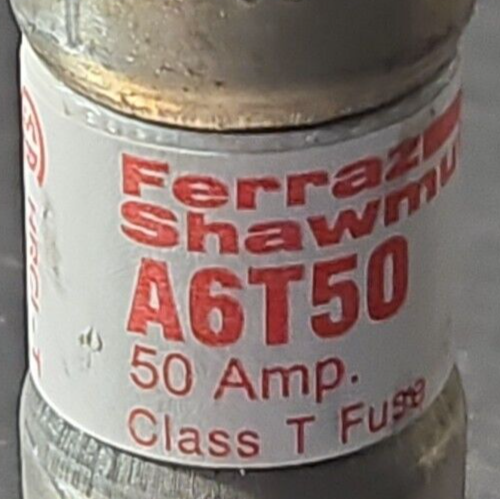 Ferraz Shawmut A6T50 Fuse 600 VAC 300 VDC 50Amp.                        Loc4C-20