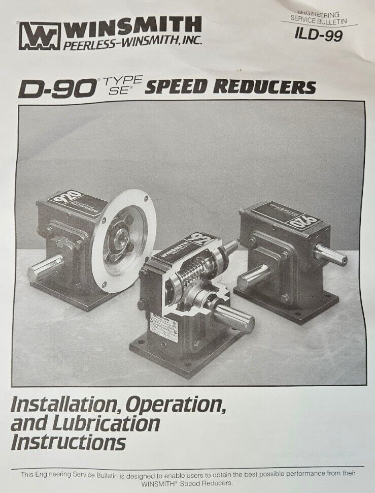 WINSMITH 920MDSS32160B7 SPEED REDUCER 10:1 1.75 INPUT HP 561 OUTPUT TQ.   Loc 1E