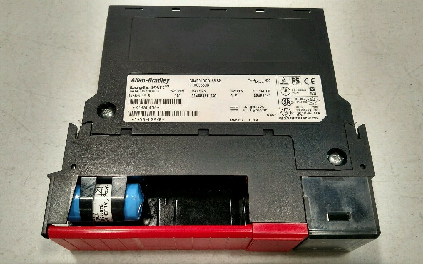 Allen-Bradley LogixPAC 1756-LSP Series B GuardLogix 55LSP Processor.       3D-14