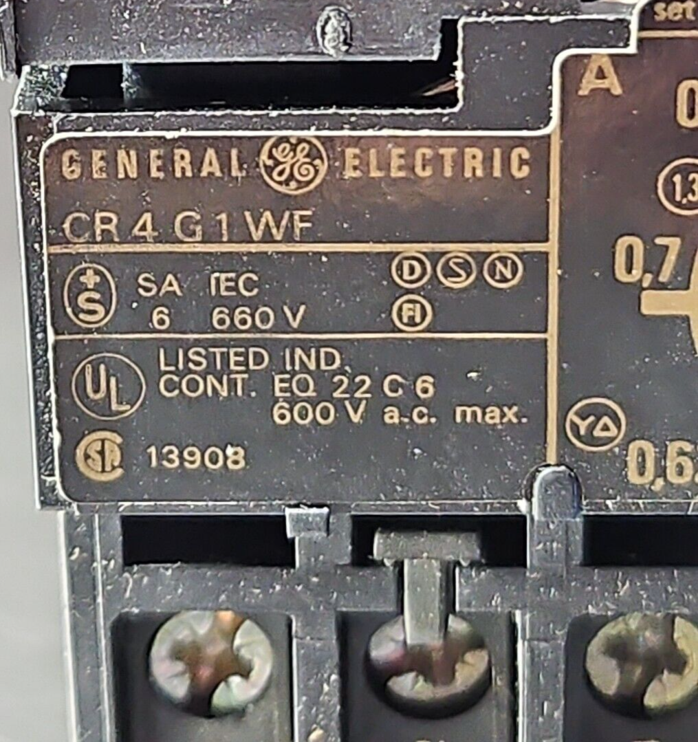 GE CR4G1WF  Overload Relay  600V.    Loc4A7