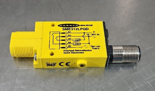 BANNER SME312LPCQD Mini-Beam Retroreflective Sensor 10-30 VDC.          Loc5E-21