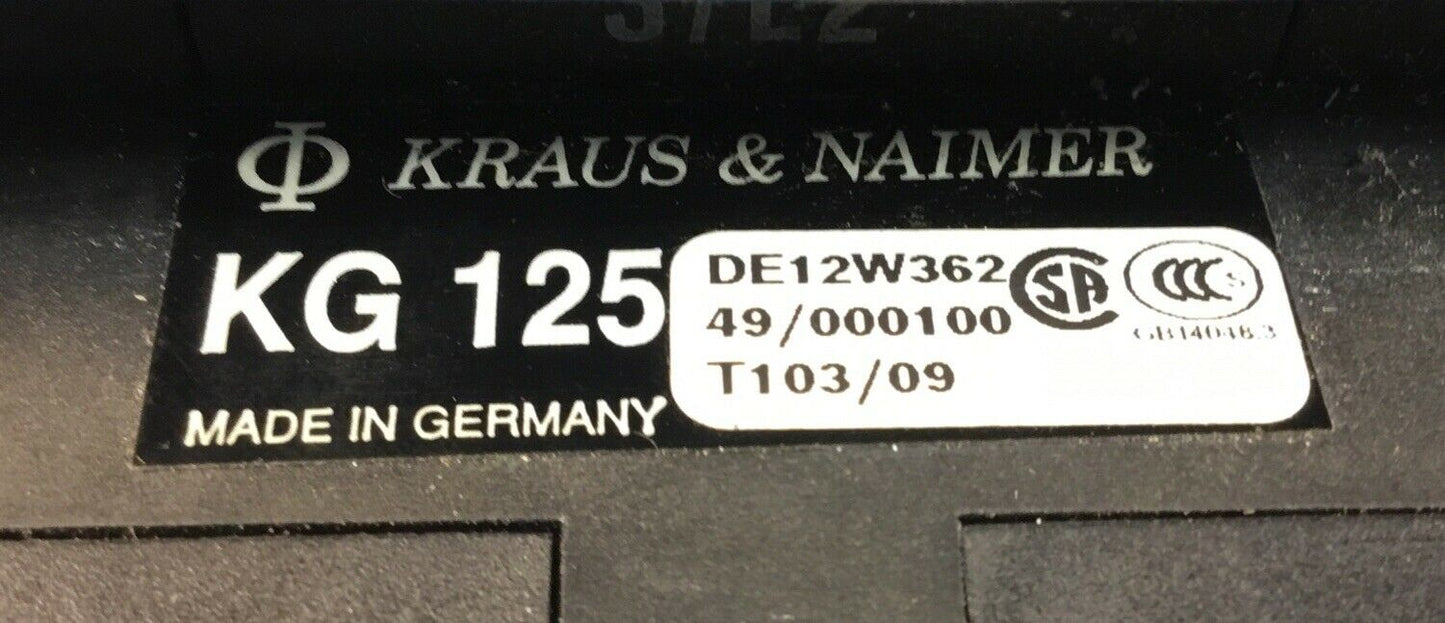 Kraus & Naimer KG125 - 125A 600VAC Power/Motor Disconnect Switch - 3 phase  4E-5