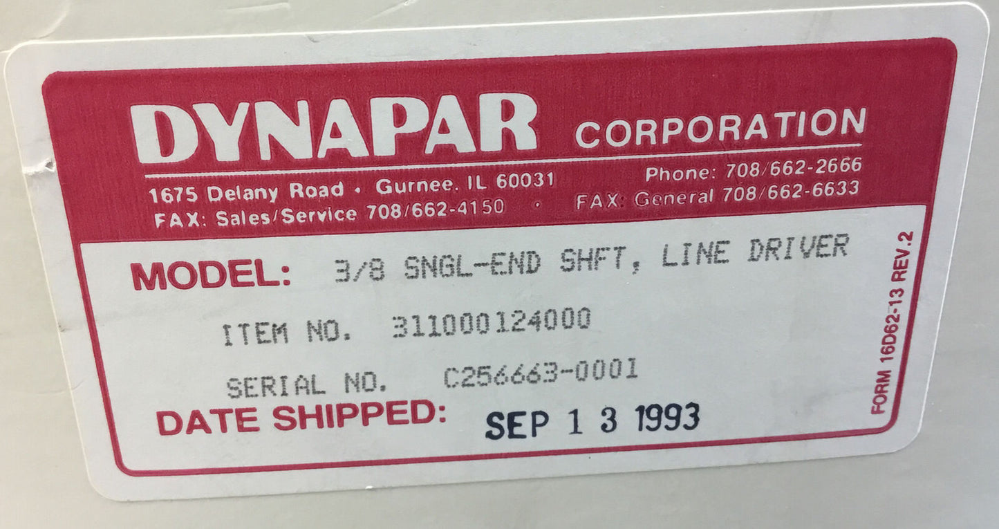 Dynapar  311000124000  Encoder 3/8" Shaft Line Driver   1D