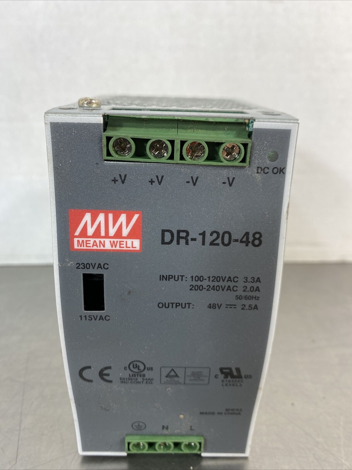 MEAN WELL DR-120-48 100-240 VAC Power Supply.              4H