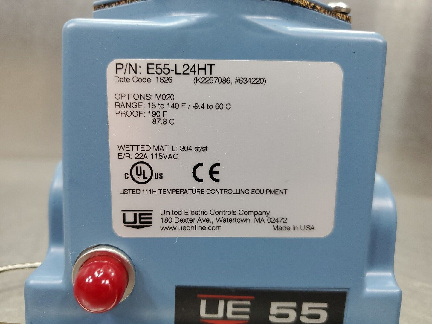 United Electric E55-L24HT Temperature Controller Unit.                     6E-19