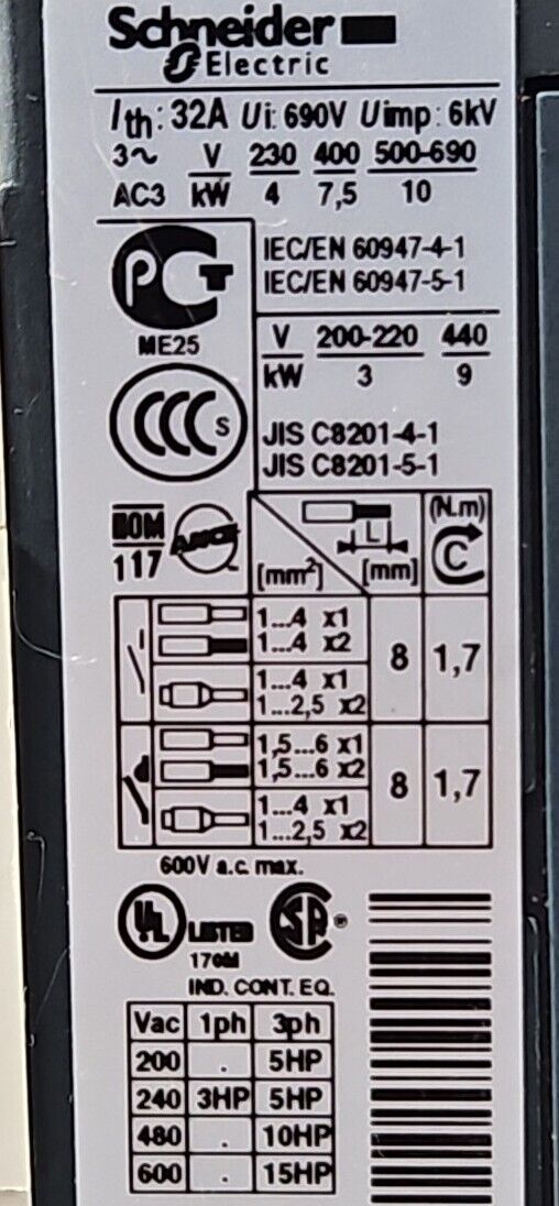Schneider LC1D18BL Contactor.                                           Loc4D-26