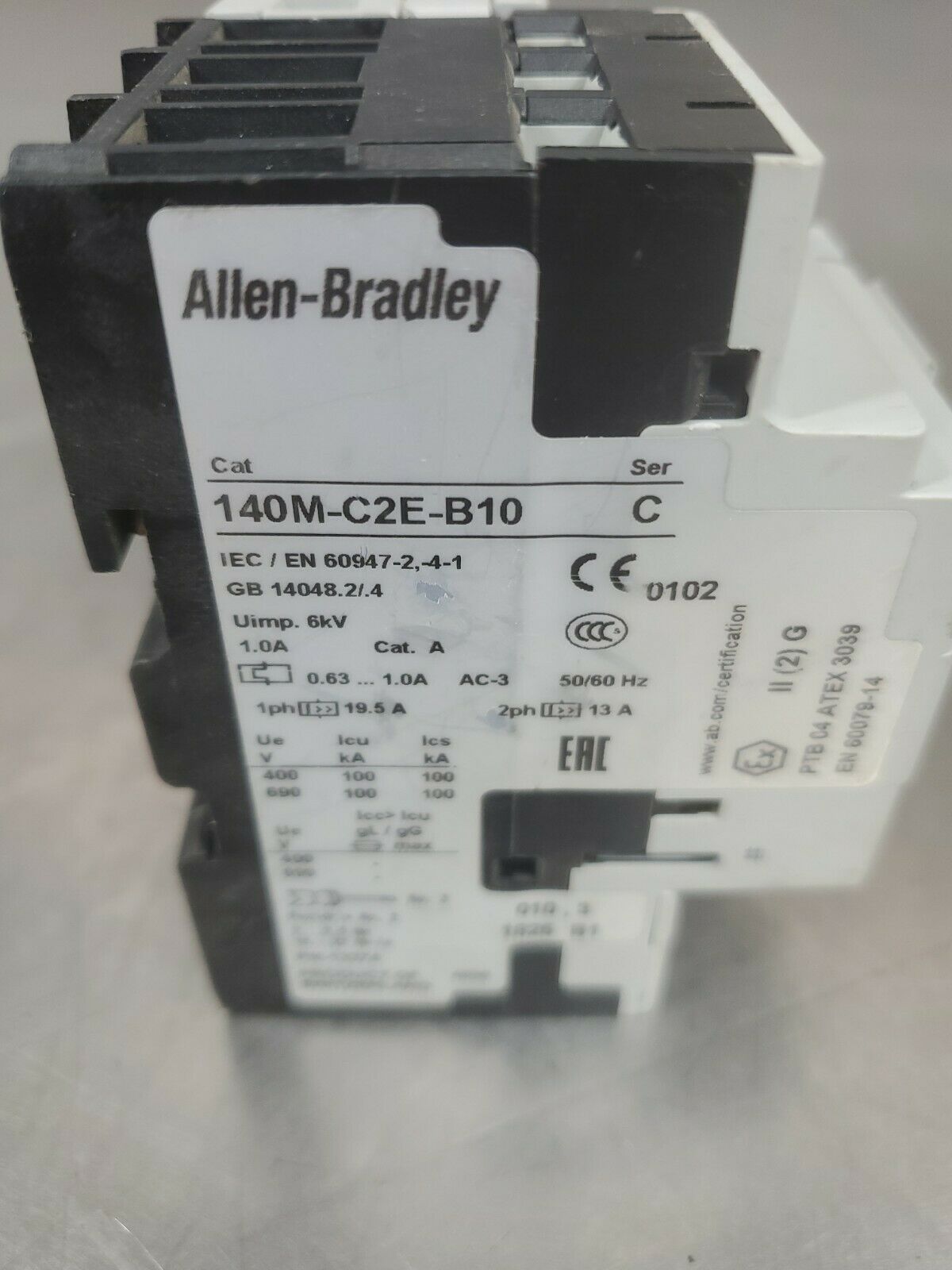 Allen Bradley 140M-C2E-B10 Manual Starter with AB 140M-C-A Contactor         4H