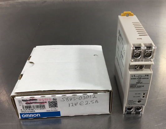 Omron S8VS-03012 DIN Rail Switching Power Supply  12VDC 2.5A output     4E-18