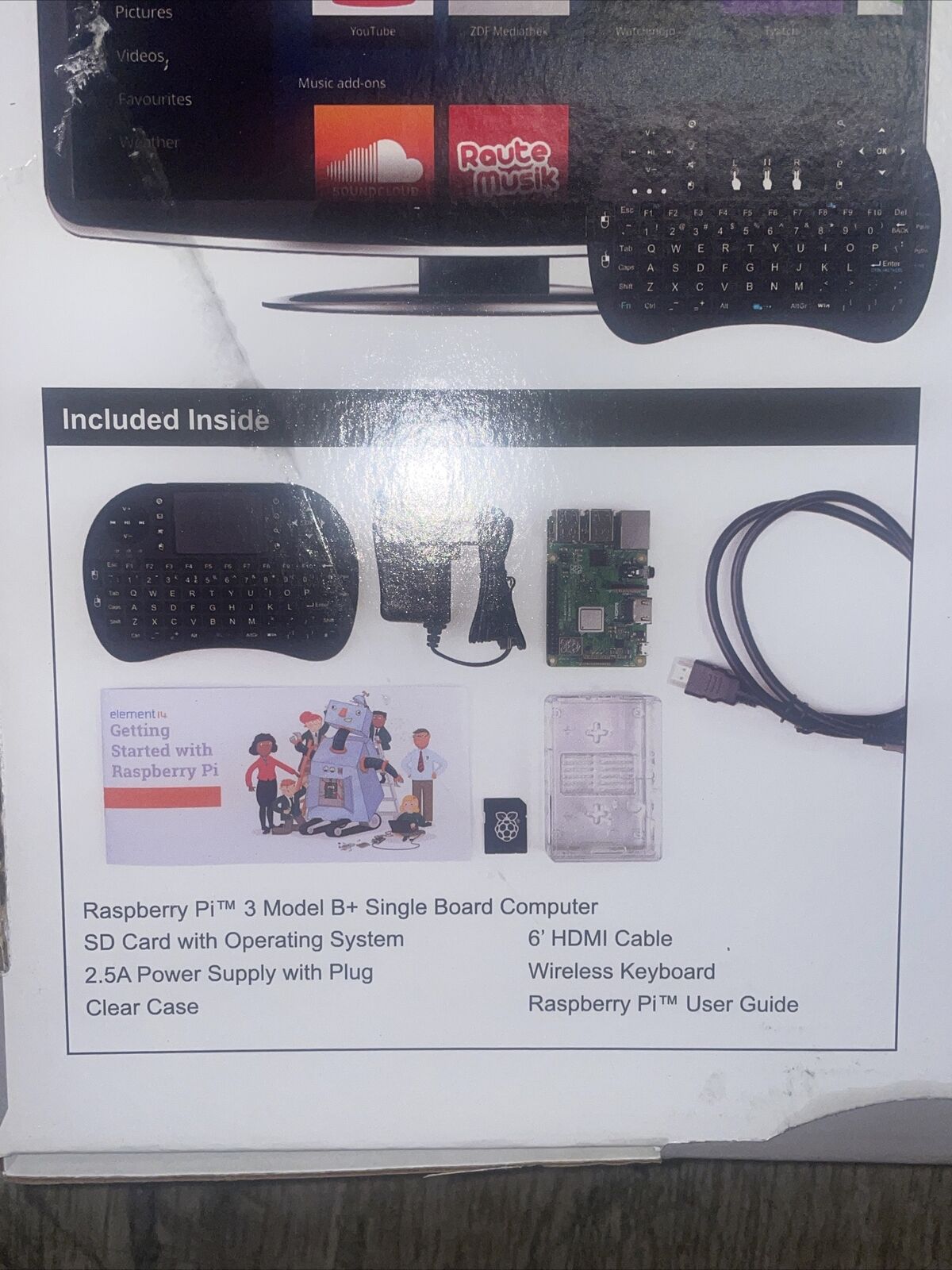 Newark Element 14 Raspberry Pi 3 Model B+ Media Center Kit !!Brand New ...