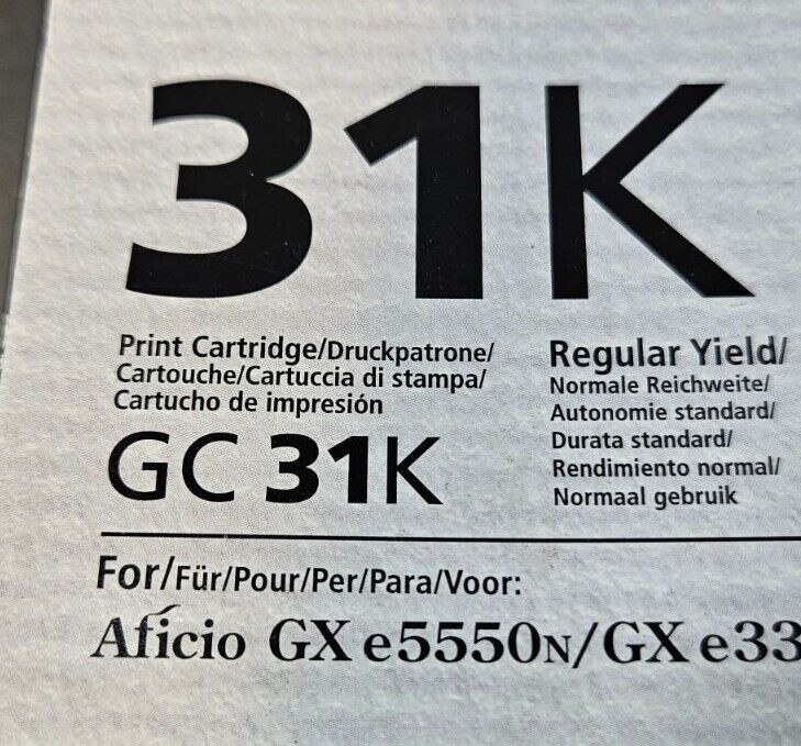 Ricoh GC 31K for GXE2600 Black Toner Cartridge.                            3B-21