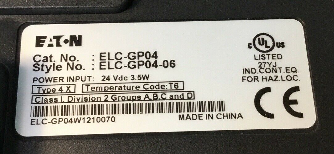 EATON ELC-GP04 CONTROL PANEL INTERFACE KEYPAD 24VDC 3.5W   2E
