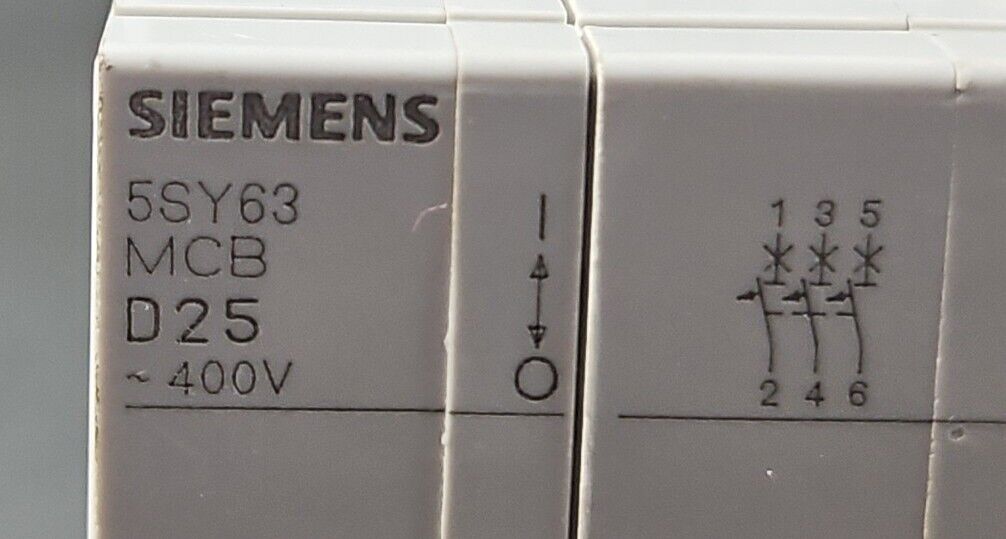 Siemens 5SY63 MCB D25 Circuit Breaker.                            4C-19
