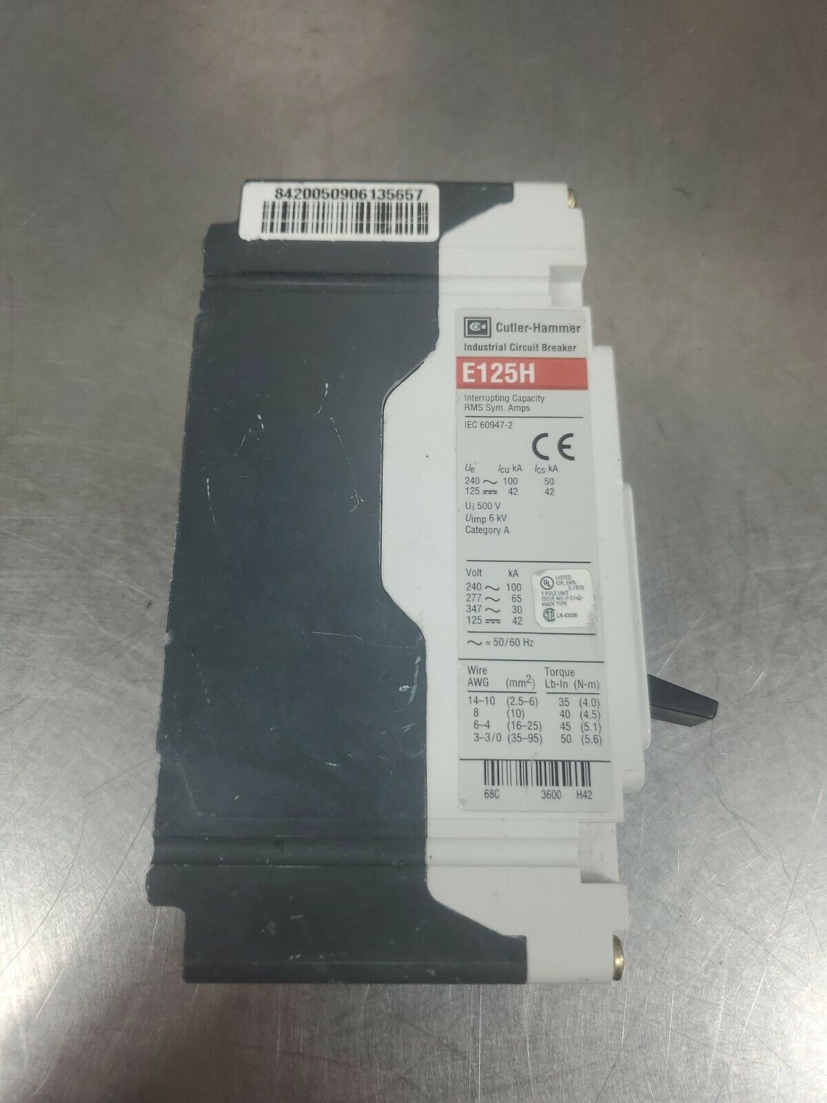 CUTLER HAMMER EGH1125FFG CIRCUIT BREAKER E125H                      4E-9