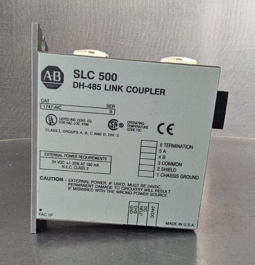 Allen Bradley 1747-AIC SER B Link Coupler SLC 500.                        3B-21