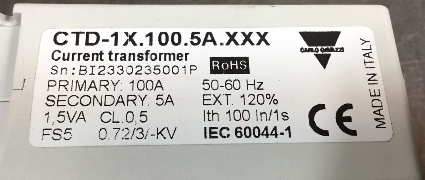 Carlo Gavazzi  CTD-1X.100.5A.XXX Industrial Current Transformer     4H