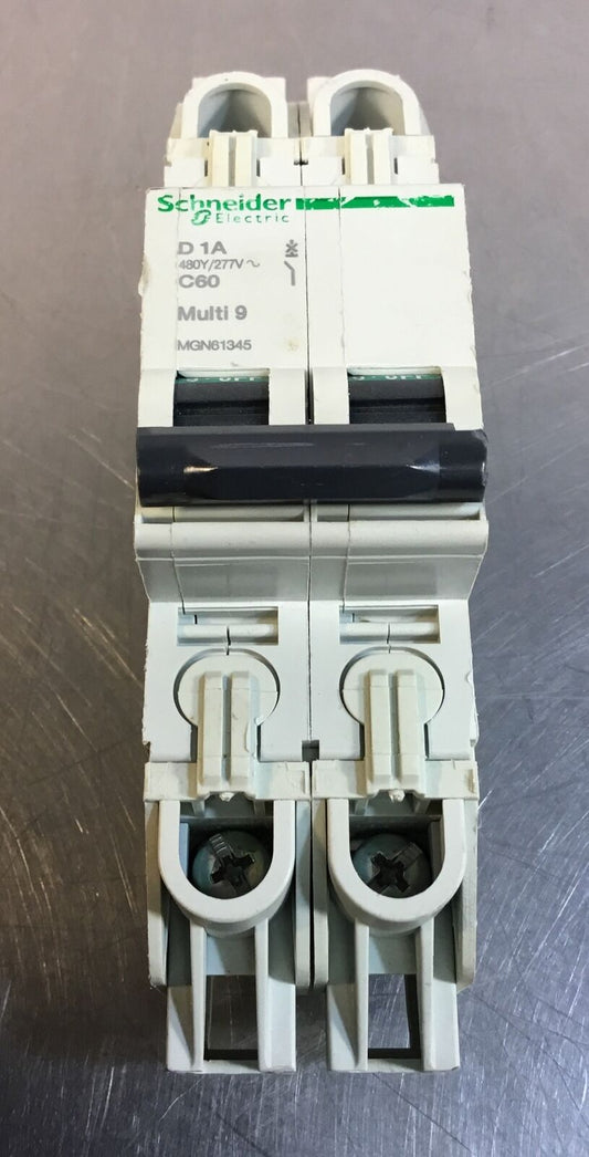 SCHNEIDER ELECTRIC MGN61345  D 1A C60 Multi 9 Breaker 2 Pole 480Y/277V   4D