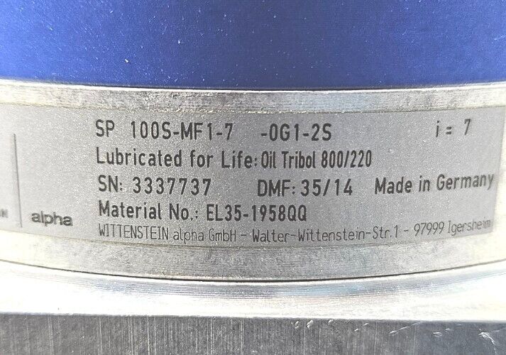 WITTENSTEIN alpha GmbH EL35-195800 Servo Motor Planetary.                  Loc1F