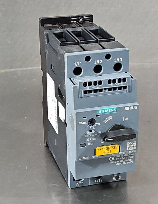 SIEMENS SIRIUS 3RV2031-4EA10 MOTOR CONTROLLER CIRCUIT BREAKER.             4E-18