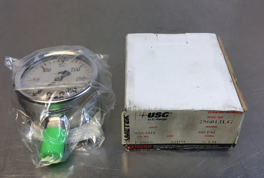 AMETEK  256013LG  Pressure Gauge 300PSI Liquid Filled 1/4” Lower Mount   Loc.6A