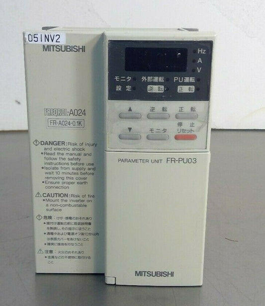 Mitsubishi Electric FR-A024-0.1KP Inverter Drive - FR-PU03 Parameter Unit     1D