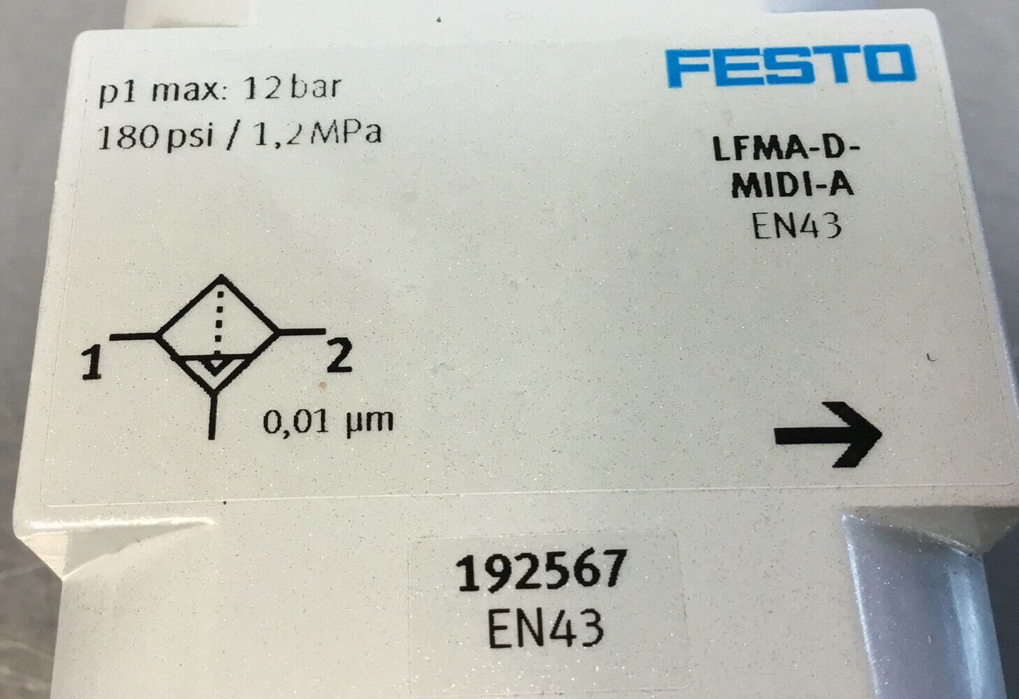 Festo  LFMA-D-MIDI-A  Micro Fine Air Filter  192567     3E-17