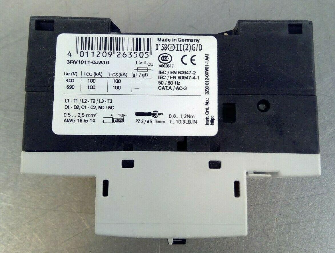 Siemens - Sirius - 3RV1011-0JA10  Circuit Breaker / Motor Protector           4C