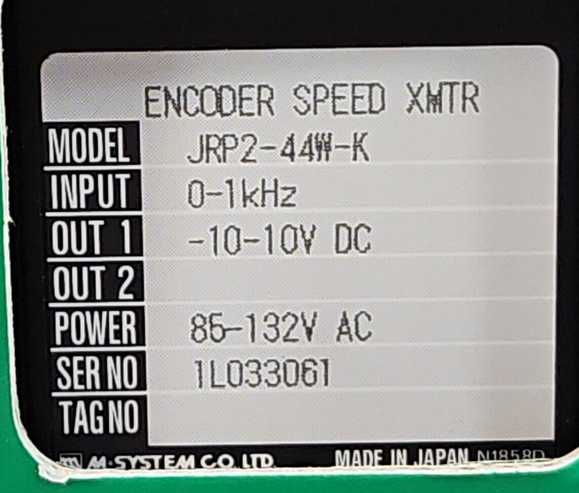 M System JRP2-44W-K ENCODER SPEED XMTR.                                  3A-24