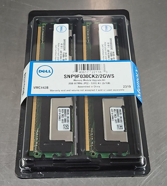 DELL SNP9F030CK2/2GWS Memory Module Upgrade Kit (2x1GB) 667MHz.            3B-25