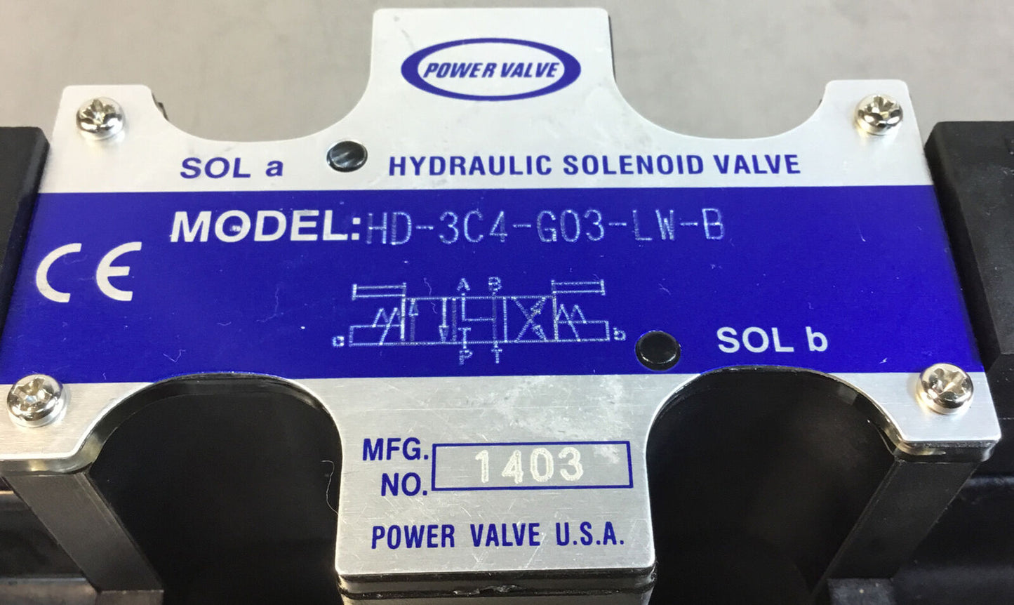 POWER VALVE Hydraulic Solenoid Valve  HD-3C4-G03–LW-B    24VDC.    6D