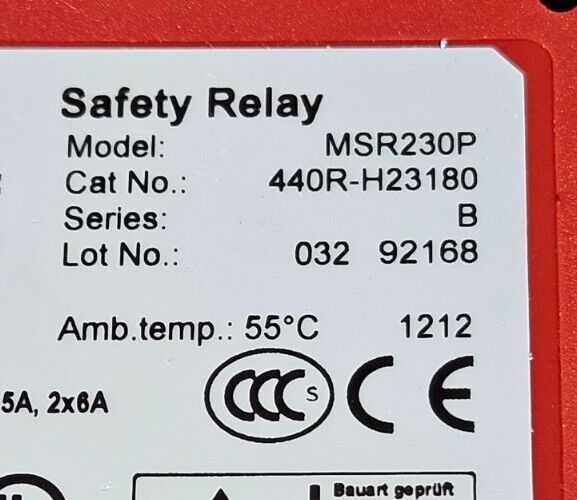 Allen-Bradley 440R-H23180 Ser B. Safety Relay - MSR230P.                  3A-16